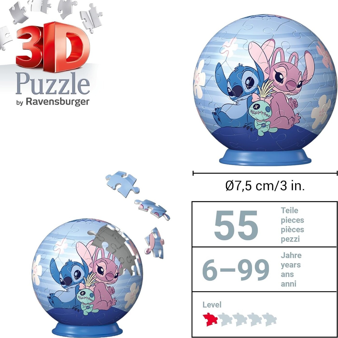 Ravensburger Disney Stitch 3D Puzzle 54 Τεμ. Stitch 74023 | Toys-shop.gr