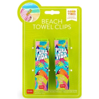Legami Set Of 2 Beach Towel Clips Pura Vida CLI0002 8052694028848