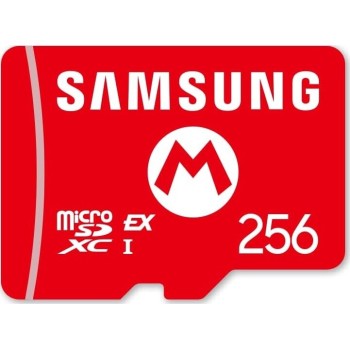 Nintendo Super Mario NSW2 Micro Sd Card Samsung 256GB - Mario Logo  8806095700670