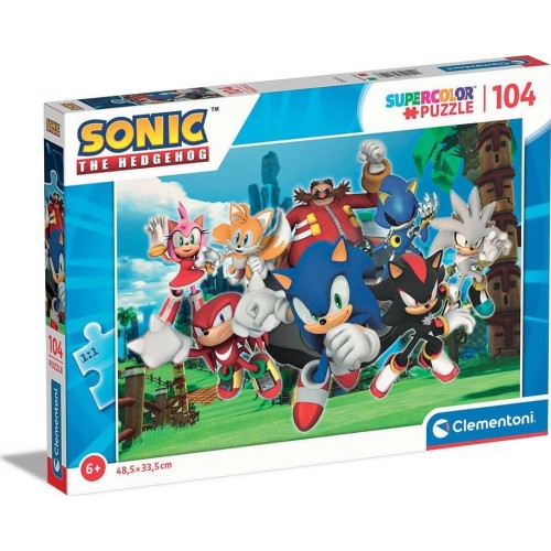 Clementoni παιδικό παζλ super color sonic the hedgehog 104 τμχ 1210 ...