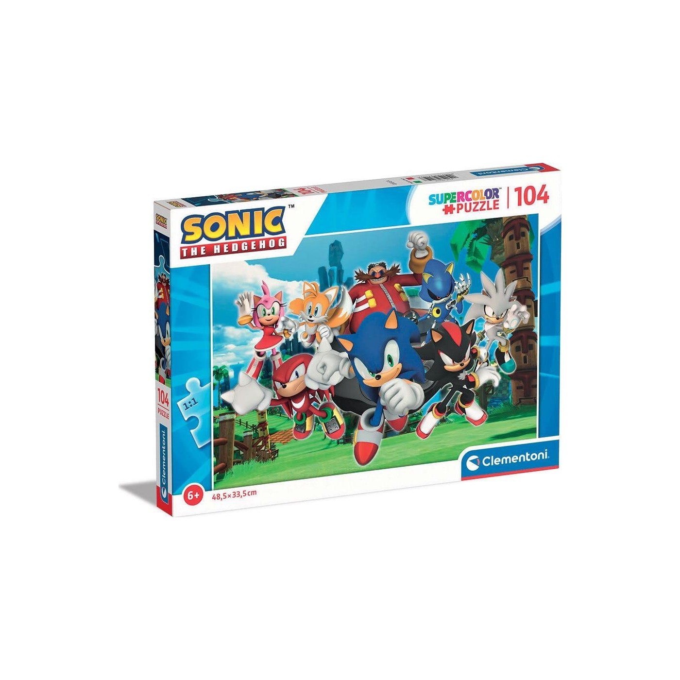 Clementoni παιδικό παζλ super color sonic the hedgehog 104 τμχ 1210 ...