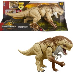 Mattel Jurassic World Rebirth Distortus Rex Κακός Με Λειτουργία Επίθεσης Και Ήχους, 22 Inch Rumble N Rampage Φιγούρα Παιχνιδιού 