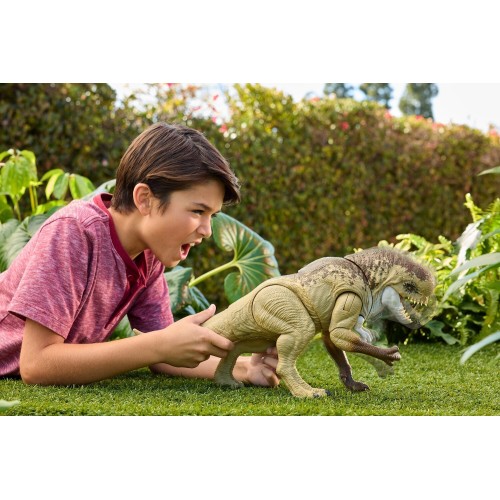 Mattel Jurassic World Rebirth Distortus Rex Action Figure, 22 Inch Rumble N Rampage Dinosaur Toy, 2 Attacks JGB58 194735309603