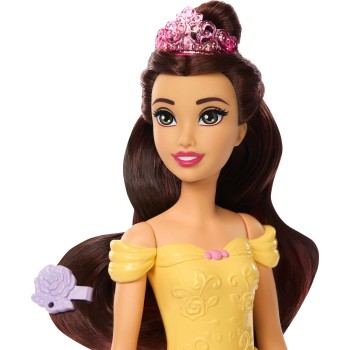 Mattel Disney Princess Bathe & Brush Belle Fashion Doll & Dog Figure With Color Change & Accessories JFC42 194735293056
