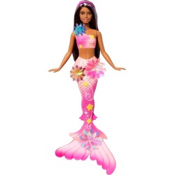 Mattel Barbie Flower Magic Mermaid Toy Doll With Surprise Blooming Flowers Feature & Pearl Headband Accessory JDM73 194735287895