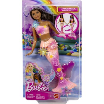 Mattel Barbie Flower Magic Mermaid Toy Doll With Surprise Blooming Flowers Feature & Pearl Headband Accessory JDM73 194735287895