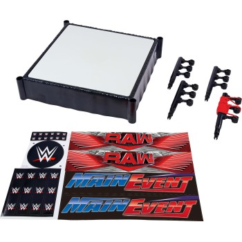 Mattel WWE Superstar Ring With Labels For Main Event & Raw, Spring-Loaded With Elastic Ring Ropes Σετ Για Παιχνίδι Με Κούκλες JD