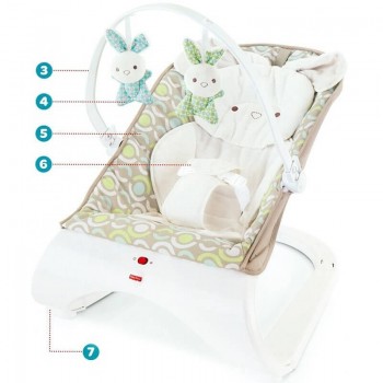 Mattel Comfort Curve Deluxe Καθισματάκι Ρηλάξ Λαγουδάκι DKF64 887961237122