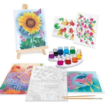 As company Happi Hobbi Happihobbi Waterproofing Waterproof Painting Wooden Era Painting Set For 7+ Years Sunflower 1038-11043 / 
