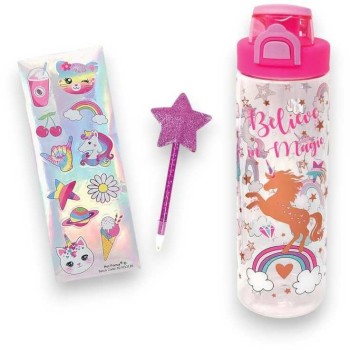 Hot Focus Unicorn Pop-Open Water Bottle Writing Fun 700Ml HF412UC 842817048963
