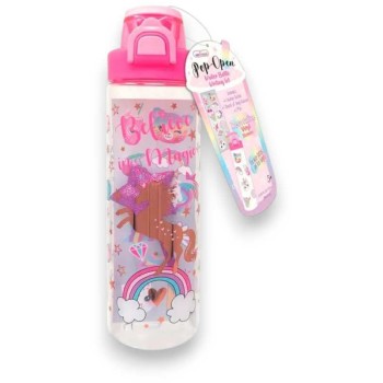 Hot Focus Unicorn Pop-Open Water Bottle Writing Fun 700Ml HF412UC 842817048963