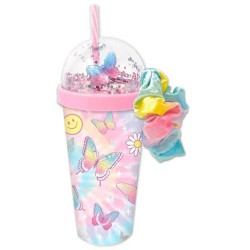 Hot Focus Cup Of Fun Butterfly  380Ml & Scrunchie HF400TB 842817060064