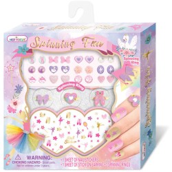 Hot Focus Spining Fun Tie Dye Butterfly Beauties Nail Sticker & Ring HF690TB 842817058504