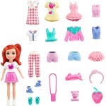 Mattel Polly Pocket Medium Fashion Pack, Travel Toy With Doll and Clothing Accessories, Strawberry Garden Theme HKV88 / JCB22 19