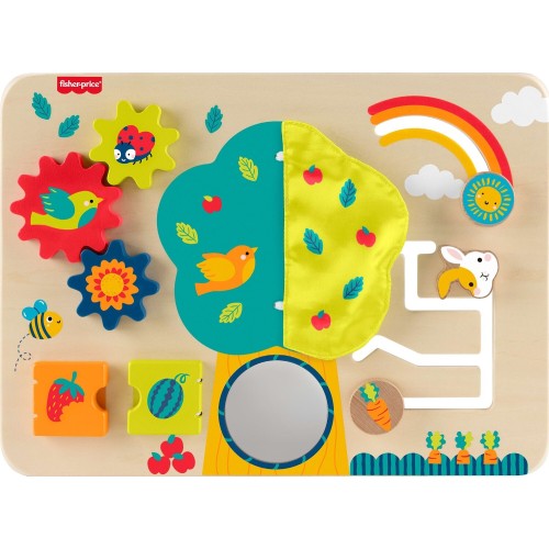 Mattel Fisher-Price Wooden Activity Station Baby Busy Board Toy For Developmental Play, 1 Wood Piece JDM53 194735287864