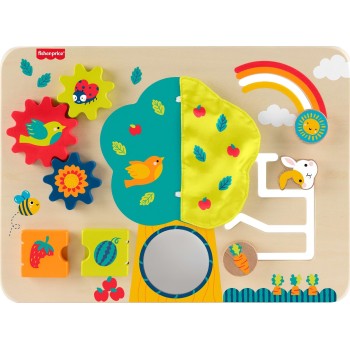 Mattel Fisher-Price Wooden Activity Station Baby Busy Board Toy For Developmental Play, 1 Wood Piece JDM53 194735287864