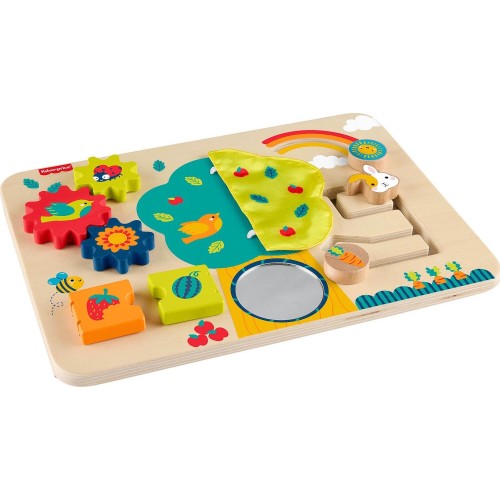 Mattel Fisher-Price Wooden Activity Station Baby Busy Board Toy For Developmental Play, 1 Wood Piece JDM53 194735287864