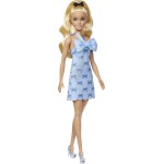 Mattel Barbie Fashionistas Doll 237 In Blue Bow Halter Dress, Blonde Ponytail With Bow Κούκλα FBR37 / HYT93 194735255634