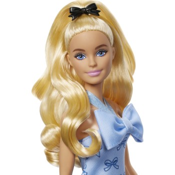 Mattel Barbie Fashionistas Doll 237 In Blue Bow Halter Dress, Blonde Ponytail With Bow Κούκλα FBR37 / HYT93 194735255634