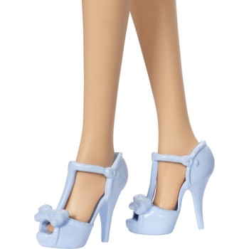 Mattel Barbie Fashionistas Doll 237 In Blue Bow Halter Dress, Blonde Ponytail With Bow Accessory FBR37 / HYT93 194735255634