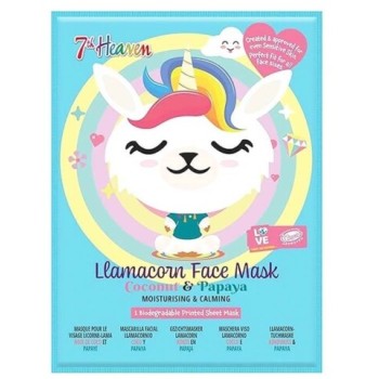 7th Heaven Lamacorn Face Mask Coconut & Papaya 25Gr – Μάσκα Ομορφιάς Πανί Με Σχέδιο Ηλικίες 8+ Vegan 6498 083800064984