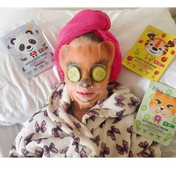 7th Heaven Tiger Face Mask Apple & Strawberry 25Gr – Cloth Beauty Mask With Pattern Ages 8+ Vegan 4788 083800047888