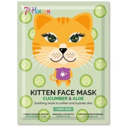7th Heaven Kitten Face Mask Cucumber & Aloe 25Gr – Μασκά Ομορφίας Πανί Με Σχέδιο Ηλικίες 8+ Vegan 118.310 083800047857