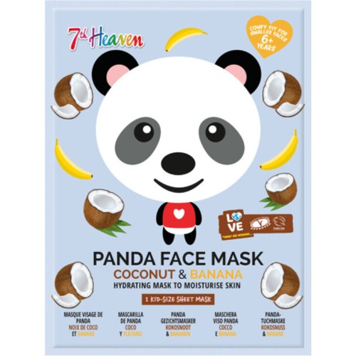7th Heaven Panda Face Mask Coconut & Banana Children's Moisturizing Face Mask 28Gr 4784 083800047840