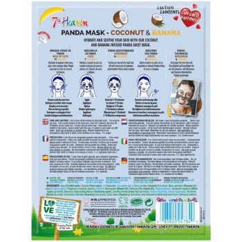 7th Heaven Panda Face Mask Coconut & Banana Children's Moisturizing Face Mask 28Gr 4784 083800047840