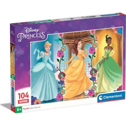 Clementoni Disney Princess παιδικό παζλ super color disney πριγκίπισσες 104 τμχ 1210-25772 8005125257720