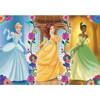 Clementoni Disney Princess παιδικό παζλ super color disney πριγκίπισσες 104 τμχ 1210-25772 8005125257720