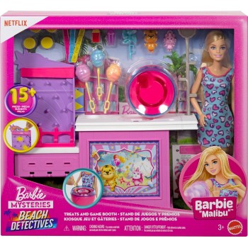 Mattel Barbie Mysteries: Beach Detectives “malibu” Doll, Cotton Candy Game Playset & Accessories JFV67 194735306299