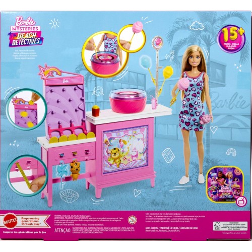 Mattel Barbie Mysteries: Beach Detectives “malibu” Doll, Cotton Candy Game Playset & Accessories JFV67 194735306299