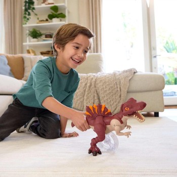 Mattel Fisher-Price  Imaginext Jurassic World Rebirth Dinosaur Toy, Sprinting Spinosaurus Figure With Lunge & Chomp Motion, 9 In