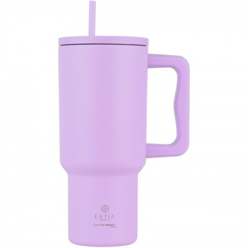 Estia Θερμός Estia Με Καλαμάκι XL Save The Aegean 900Ml Λεβάντα Μωβ 01-32159 5207158032159