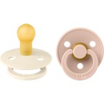 BIBS Pacifier Set Round 2Pcs. COLOUR – IVORY/BLUSH No1 12.110256 | Toys-shop.gr