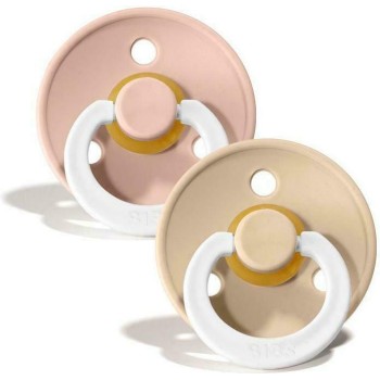 Bibs Rubber Pacifiers For 0-6 Months Colour Night Dark Blush / Vanilla 2Pcs 12.2121425 | Toys-shop.gr