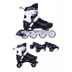 ΑΘΛΟΠΑΙΔΙΑ 10306 αυξομειούμενα πατίνια/roller skates 2 σε 1 - μαύρο χρώμα μαύρο, μέγεθος 35-38 002.10306/INLR/M/35 9985777013327