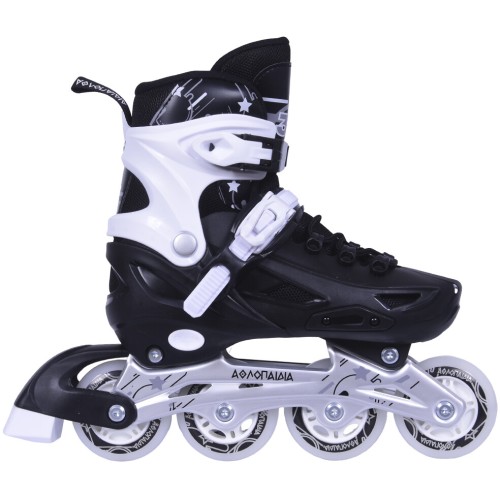 ΑΘΛΟΠΑΙΔΙΑ 10306 Warning Skates/roller Skates 2 in 1 - Black Color Black, Size 35-38 002.10306/INLR/M/35 9985777013327