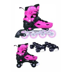 ΑΘΛΟΠΑΙΔΙΑ 10306 αυξομειούμενα πατίνια/roller skates 2 σε 1 - ροζ χρώμα ροζ, μέγεθος 39-42 002.10306/INLR/P/39 9985777013303