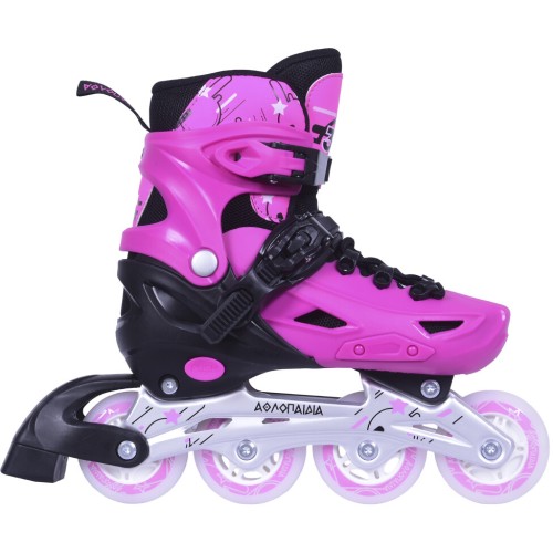 ΑΘΛΟΠΑΙΔΙΑ 10306 Warning Skates/roller Skates 2 in 1 - Pink Pink Color, Size 39-42 002.10306/INLR/P/39 9985777013303