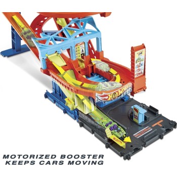 Mattel Hot Wheels City Roller Coaster Rally Track Set, With 5 Cars HJV69 194735095414
