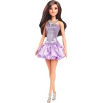 Mattel Barbie Fashionistas Doll 234 In Sequined Purple Dress And Silvery Accessories, Brown Hair FBR37 / HYT92 194735255573