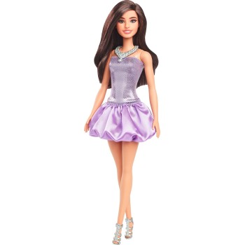 Mattel Barbie Fashionistas Doll 234 In Sequined Purple Dress And Silvery Accessories, Brown Hair FBR37 / HYT92 194735255573