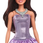 Mattel Barbie Fashionistas Doll 234 In Sequined Purple Dress And Silvery Accessories, Brown Hair FBR37 / HYT92 194735255573