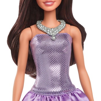 Mattel Barbie Fashionistas Doll 234 In Sequined Purple Dress And Silvery Accessories, Brown Hair FBR37 / HYT92 194735255573
