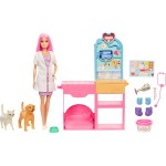 Mattel Barbie Fast Cast Veterinarian Clinic Playset With Pink Colored Hair Fashion Doll, Vet Furniture & 10+ Accessories JFX93 1