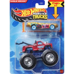 Mattel Hot Wheels Monster Truck & Car, 1:64 Scale Die-Cast Truck & Car (2 Vehicles) Ramblin Wrecker GRH81 / JCG35 194735270217