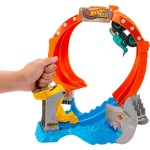 Mattel Hot Wheels Monster Trucks Corkscrew Shark Smash Track Set & 1:64 Scale Mega-wrex Toy Truck JFR08 194735303731