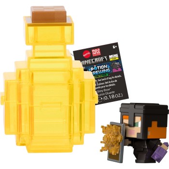Mattel Minecraft Mini Mode Potion Brewing Slimy Brew Yellow Action Figures With Color Reveal (Characters May Vary) HTK99 / JCD12